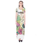 Tequila Sugar Skull Short Sleeve Maxi Dress