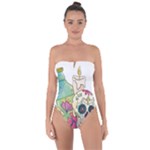 Tequila Sugar Skull Tie Back One Piece Swimsuit