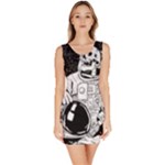 Halloween Skeleton Astronaut Bodycon Dress