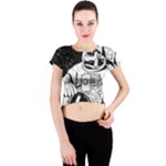 Halloween Skeleton Astronaut Crew Neck Crop Top