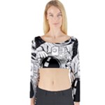 Halloween Skeleton Astronaut Long Sleeve Crop Top