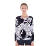 Halloween Skeleton Astronaut Women s Long Sleeve Tee