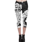 Halloween Skeleton Astronaut Capri Leggings 