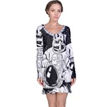 Halloween Skeleton Astronaut Long Sleeve Nightdress