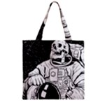 Halloween Skeleton Astronaut Zipper Grocery Tote Bag