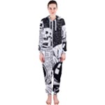 Halloween Skeleton Astronaut Hooded Jumpsuit (Ladies)