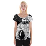 Halloween Skeleton Astronaut Cap Sleeve Top