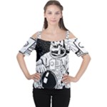 Halloween Skeleton Astronaut Cutout Shoulder Tee