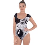 Halloween Skeleton Astronaut Short Sleeve Leotard 