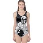 Halloween Skeleton Astronaut One Piece Swimsuit