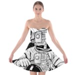 Halloween Skeleton Astronaut Strapless Bra Top Dress