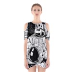 Halloween Skeleton Astronaut Shoulder Cutout One Piece Dress