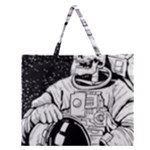 Halloween Skeleton Astronaut Zipper Large Tote Bag