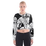 Halloween Skeleton Astronaut Cropped Sweatshirt