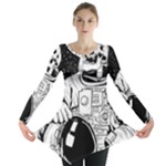 Halloween Skeleton Astronaut Long Sleeve Tunic 