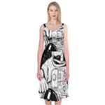 Halloween Skeleton Astronaut Midi Sleeveless Dress