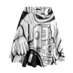 Halloween Skeleton Astronaut High Waist Skirt