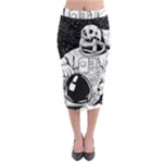 Halloween Skeleton Astronaut Midi Pencil Skirt