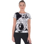 Halloween Skeleton Astronaut Short Sleeve Sports Top 