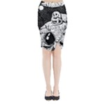 Halloween Skeleton Astronaut Midi Wrap Pencil Skirt