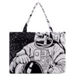 Halloween Skeleton Astronaut Zipper Medium Tote Bag