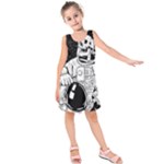 Halloween Skeleton Astronaut Kids  Sleeveless Dress