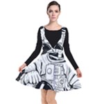 Halloween Skeleton Astronaut Plunge Pinafore Dress