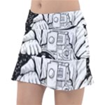 Halloween Skeleton Astronaut Tennis Skirt