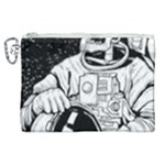 Halloween Skeleton Astronaut Canvas Cosmetic Bag (XL)