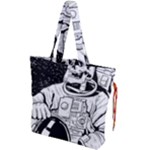 Halloween Skeleton Astronaut Drawstring Tote Bag