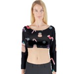 christmas buona befana Long Sleeve Crop Top