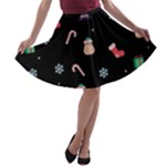 christmas buona befana A-line Skater Skirt