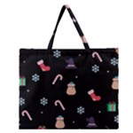 christmas buona befana Zipper Large Tote Bag