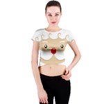 Santa Claus Face Crew Neck Crop Top