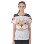 Santa Claus Face Women s Cotton Tee