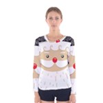 Santa Claus Face Women s Long Sleeve Tee