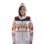 Santa Claus Face Hooded Windbreaker (Women)