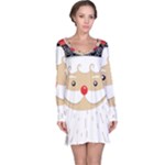 Santa Claus Face Long Sleeve Nightdress