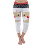 Santa Claus Face Capri Winter Leggings 