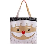 Santa Claus Face Zipper Grocery Tote Bag