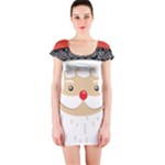 Santa Claus Face Short Sleeve Bodycon Dress