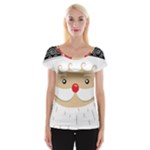 Santa Claus Face Cap Sleeve Top