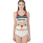 Santa Claus Face One Piece Swimsuit