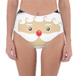 Santa Claus Face Reversible High-Waist Bikini Bottoms