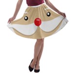 Santa Claus Face A-line Skater Skirt