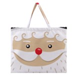 Santa Claus Face Zipper Large Tote Bag