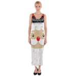 Santa Claus Face Fitted Maxi Dress