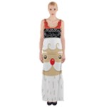 Santa Claus Face Maxi Thigh Split Dress