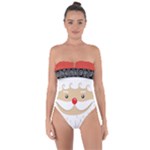 Santa Claus Face Tie Back One Piece Swimsuit