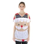 Santa Claus Face Skirt Hem Sports Top